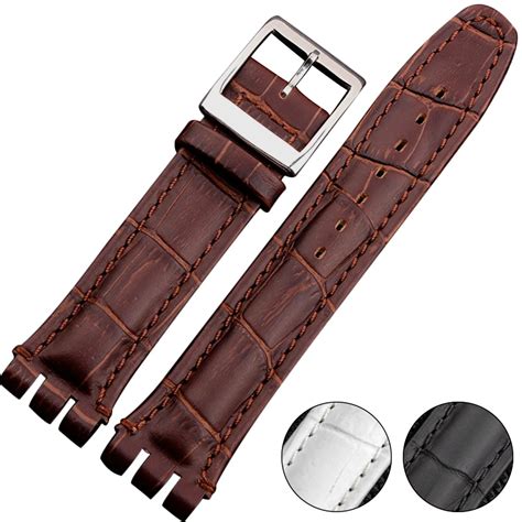 High Quality 17mm 19mm 23mm Waterproof Genuine Leather Watch Strap Band ...