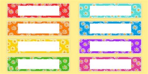 Flower Name Tags Free Printables