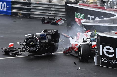 Mick Schumacher shatters car in horrific crash at F1 Monaco Grand Prix