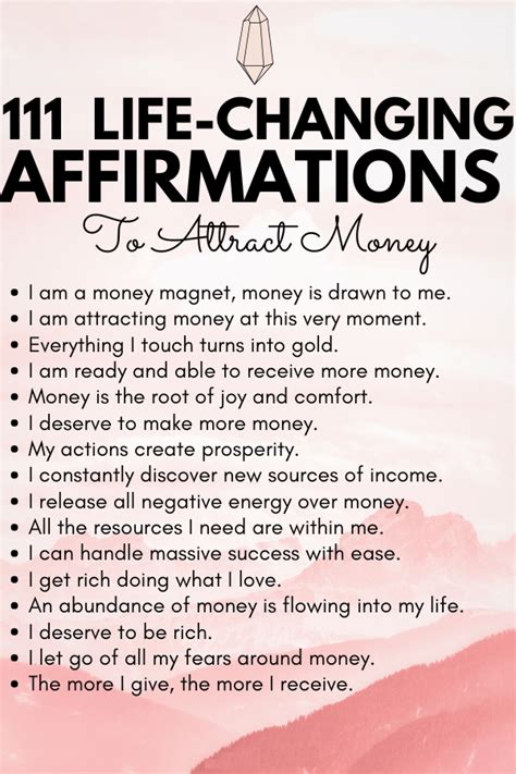 111 Life Changing Affirmations to Attract Money