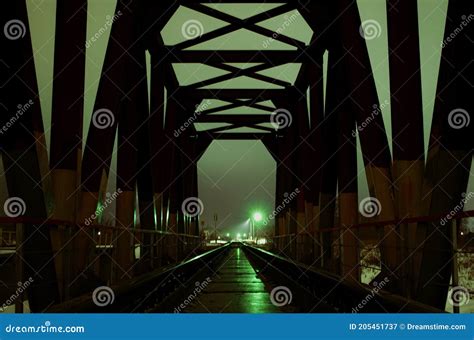 Regular Train Bridge Rail in Night Stock Image - Image of train, bridge: 205451737