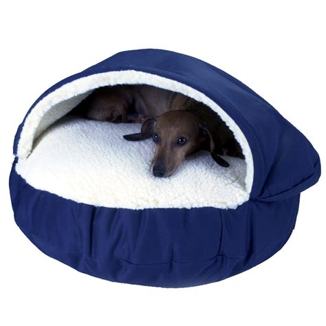 Snoozer Orthopedic Cozy Cave Pet Bed in Navy & Cream, 25" L x 25" W | Petco