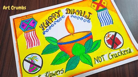 Cracker free Diwali drawing| Happy Diwali poster|Ecofriendly Diwali ...