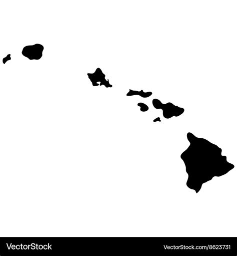 Map of the us state of hawaii Royalty Free Vector Image