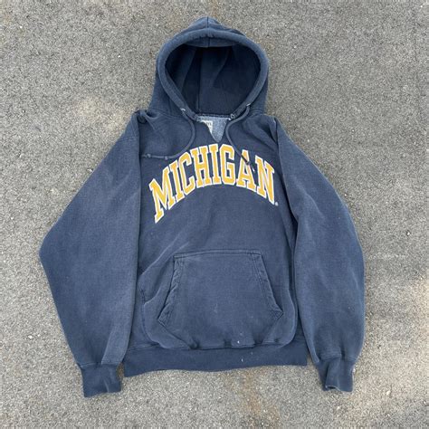 Vintage Black Michigan Hoodie Size: Medium In... - Depop