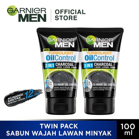 Jual Garnier Men 3in1 Charcoal Twin Pack 100 ml x 2 | Shopee Indonesia