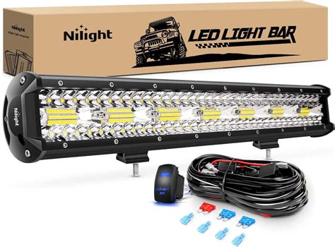 Nilight 20 Inch 420W LED Light Bar Triple Row Flood Spot Combo 42000LM Driving Boat Led Off Road ...