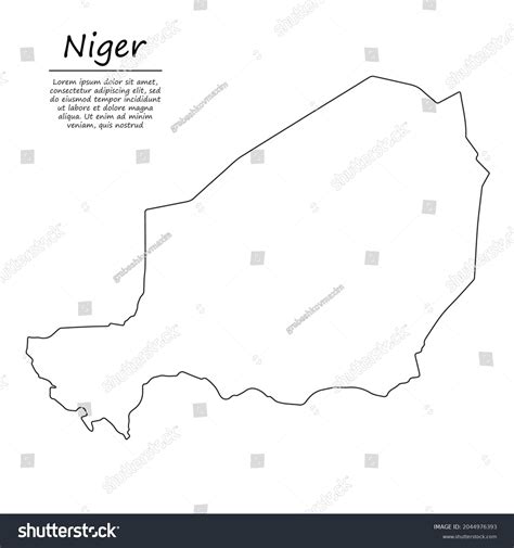 Simple Outline Map Niger Vector Silhouette Stock Vector (Royalty Free) 2044976393 | Shutterstock