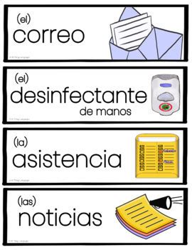 Spanish Classroom Labels with Pictures by All Things Languages | TpT