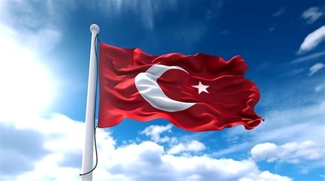 Premium AI Image | Wawe Turkey Flag Red Turkey Flag