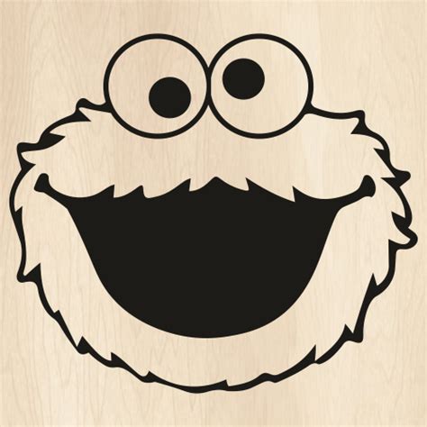 Cookie Monster Black Face SVG | Cookie Monster PNG | Sesame Street ...