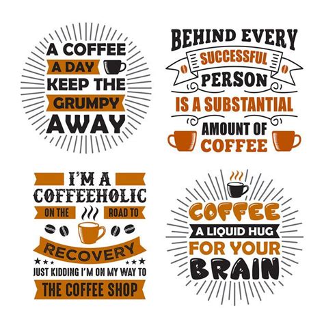 Coffee Slogan Vector Hd Images, Coffee Slogan Quote Set 2, Coffee, Quote, Design PNG Image For ...