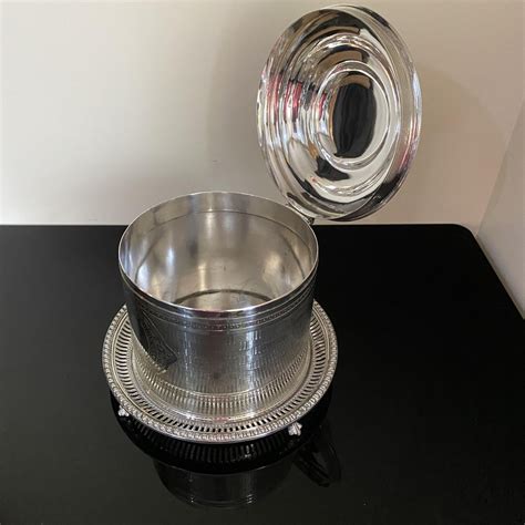 Silver Plated Biscuit Barrel by Atkin Bros Sheffield - Mid 19th C - Antique Silver Plate ...