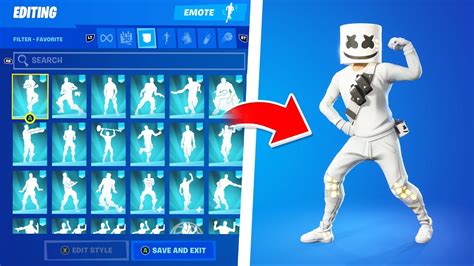 Fortnite MARSHMELLO Skin Doing All Icon Series Emotes & Dances - YouTube