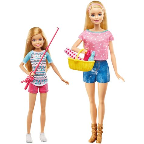 Barbie Camping Fun Doll & Stacie Doll with Camping Accessories Set ...