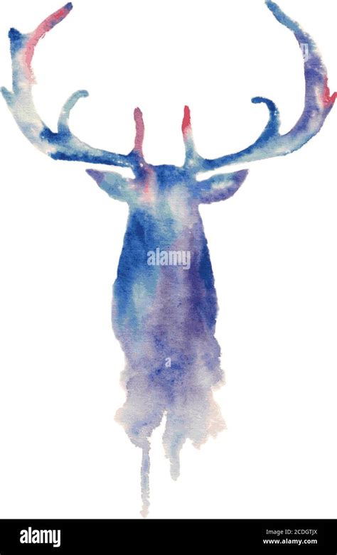 Watercolor deer head Stock Vector Image & Art - Alamy