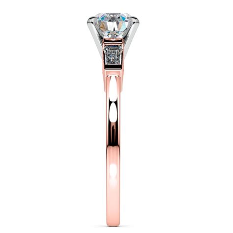 Baguette Diamond Engagement Ring in Rose Gold (1/3 ctw)