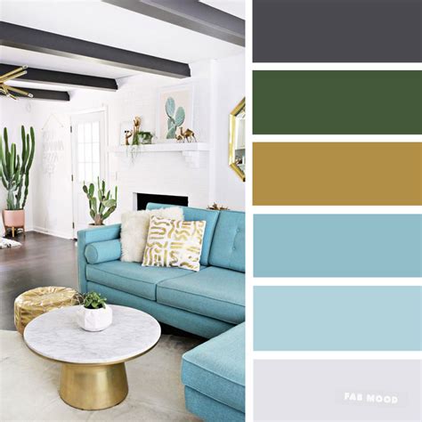 The Best Living Room Color Schemes – Sky blue + black & Gold Color Scheme