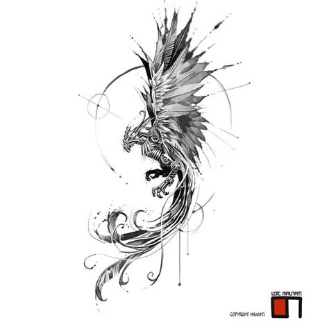 Phoenix (2018) Ink drawing by Doriana Popa | Artfinder | Steampunk tattoo, Phoenix tattoo ...