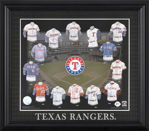 Texas Rangers Uniform Evolution Collage