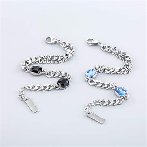 Titanium Double Crystal Chain Bracelet | Gud Shopping