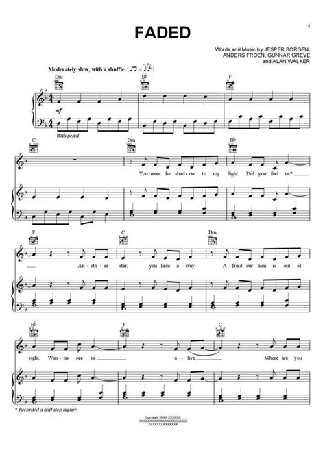 Faded piano sheet music | Piano sheet music, Violin sheet music, Sheet ...