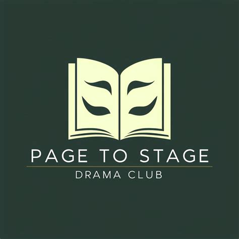 Stylized Open Book Theater Mask Logo for Drama Club - Playground