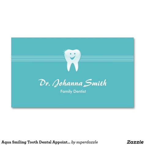 Aqua Smiling Tooth Dental Appointment Female | Zazzle | Dentist appointment, Appointment cards ...