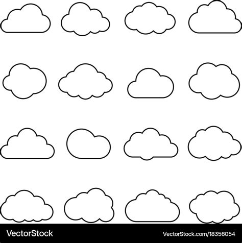 Clouds line art icon Royalty Free Vector Image