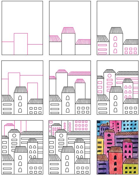 How to Draw Easy Buildings · Art Projects for Kids