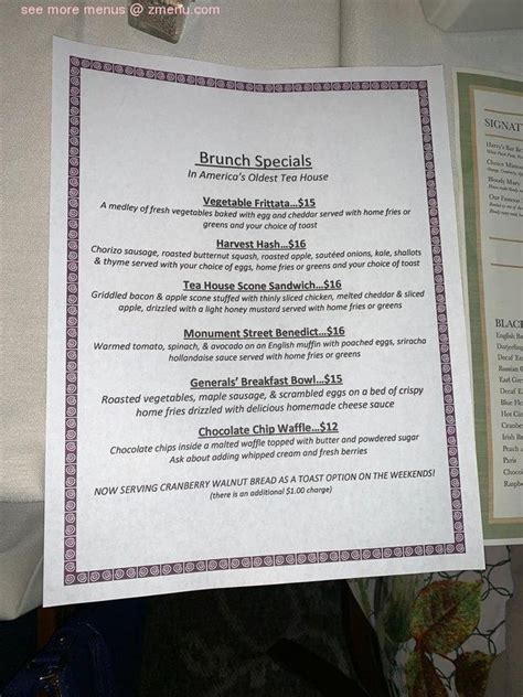 Online Menu of Wenham Tea House Restaurant, Wenham, Massachusetts, 01984 - Zmenu