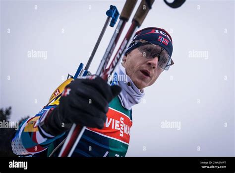 Johannes Thingnes Boe of Norway in action during the training session prior to the BMW IBU World ...