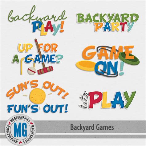 Backyard Games Word Art | Digital Art