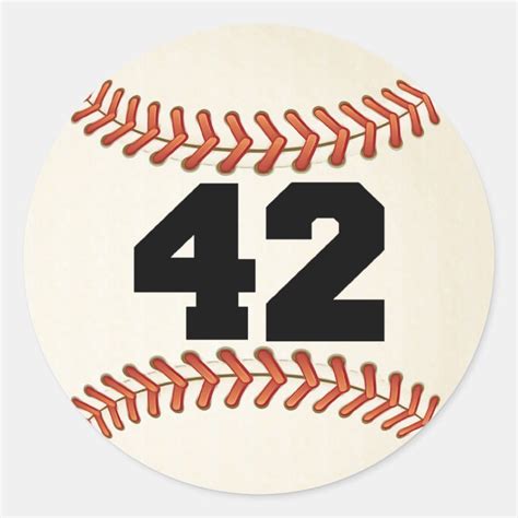 Number 42 Baseball Classic Round Sticker | Zazzle.com