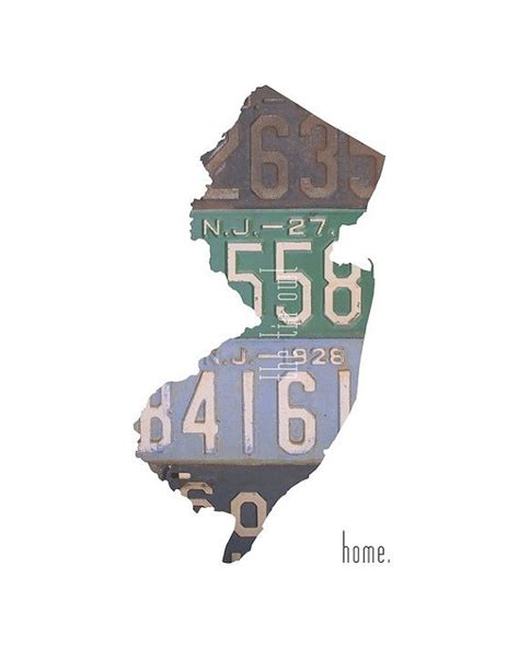 New Jersey Home Print License Plate Art New Jersey State | Etsy | License plate art, Vintage ...