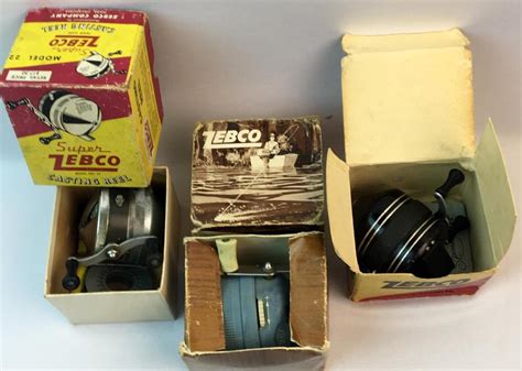 Lot - Vintage Lot of 3 Zebco Fishing Reels w/ Original Boxes