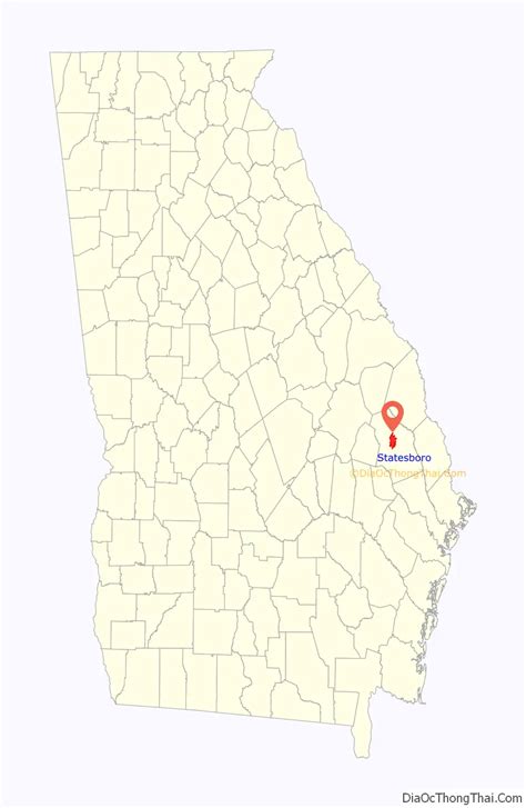 Map of Statesboro city - Thong Thai Real