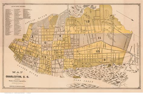 Charleston 1891 Simons & Huger - Old Map Reprint - South Carolina Cities - OLD MAPS