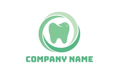 tooth inside swooshes and shining stars | Logo Template by LogoDesign.net