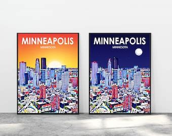 Minneapolis Skyline Canvas Art - Etsy