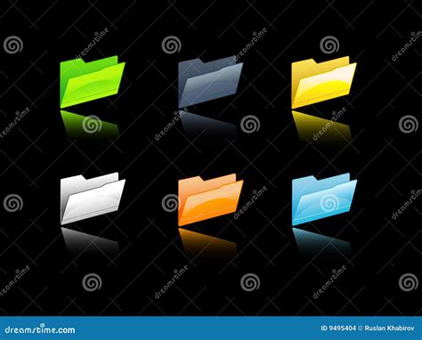 Colorful file folders stock illustration. Illustration of folder - 9495404