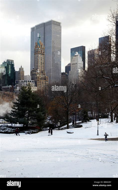 snow in Central Park, New York Stock Photo - Alamy