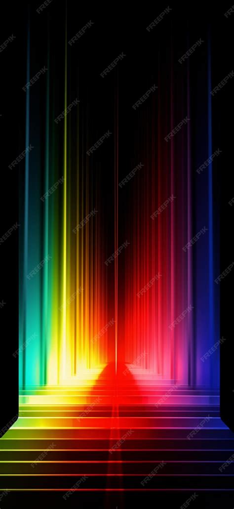 Premium AI Image | A rainbow colored stage with a stage curtain and stairs generative ai