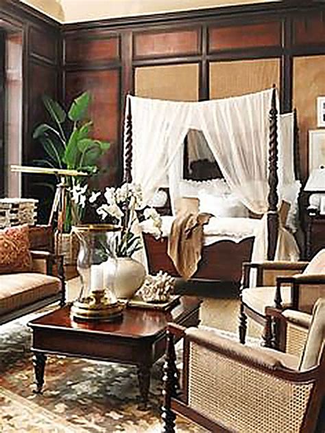 Tropical Colonial Style Bedroom Furniture Interior | British colonial bedroom, Colonial bedroom ...