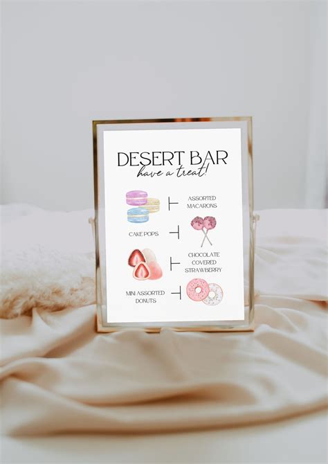 Dessert Bar Sign Dessert Bar Menu Template Event Sign Template, 5x7 ...