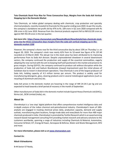 PPT - Tata Chemicals Stock Price Rise for Three Consecutive Days ...