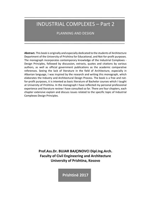 (PDF) INDUSTRIAL COMPLEXES – Part 2 Planning and Design