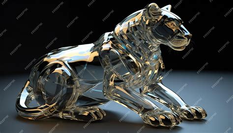 Premium AI Image | Clear glass crystal animals Generative Ai