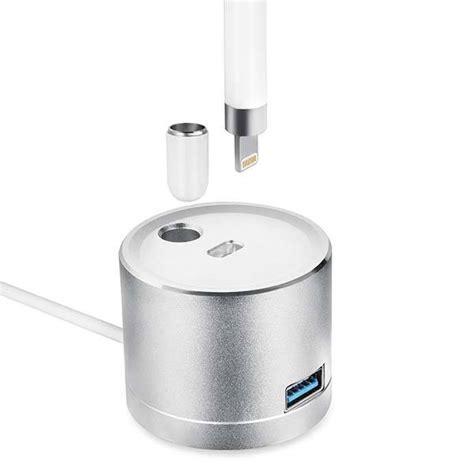 KeyEntre Apple Pencil Charging Dock with Built-in Cable and USB Port | Gadgetsin