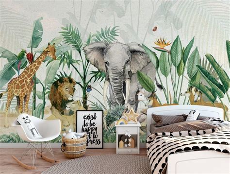 Safari Wallpaper, Wallpaper Living Room, Kids Wallpaper, Animal Wallpaper, Textured Wallpaper ...